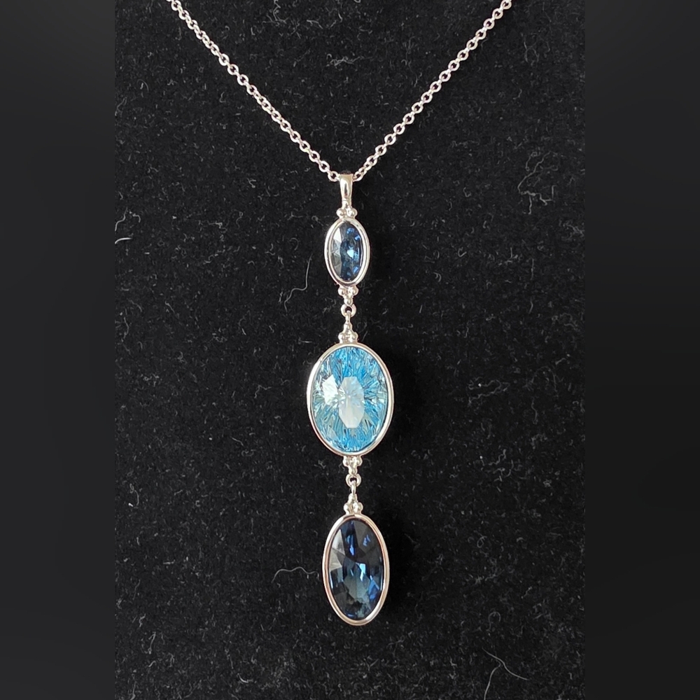 Touchstone Crystal Drops Of Blue Pendant